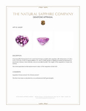 0.52 Ct. Purplish Pink Sapphire from Ceylon (Sri Lanka) Appraisal