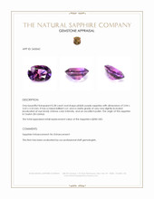 0.38 Ct. Pinkish Purple Sapphire from Ceylon (Sri Lanka) Appraisal