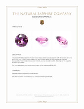 0.39 Ct. Pinkish Purple Sapphire from Ceylon (Sri Lanka) Appraisal