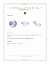 0.52 Ct. Pinkish Purple Sapphire from Ceylon (Sri Lanka) Appraisal