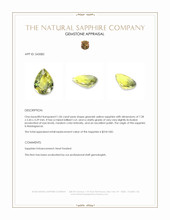 1.06 Ct. Greenish Yellow Sapphire from Madagascar Appraisal