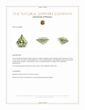 0.88 Ct. Yellowish Green Sapphire from Madagascar Appraisal