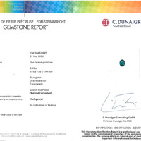 3.01 Ct. Bluish Green Sapphire from Madagascar Scan Report