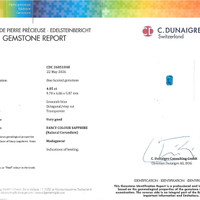 4.05 Ct. Bluish Green Sapphire from Madagascar Scan Report