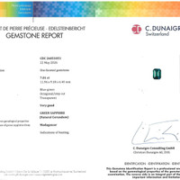 7.01 Ct. Green Sapphire from Madagascar Scan Report