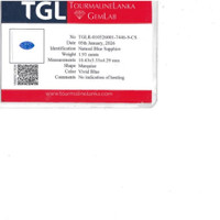 1.93 Ct. Blue Sapphire from Ceylon (Sri Lanka) Scan Report