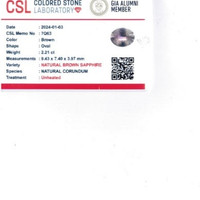 2.21 Ct. Brown Sapphire from Madagascar Scan Report