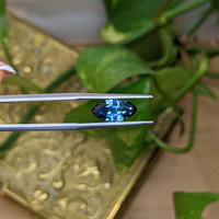 2.11 Ct. Greenish Blue Sapphire from Madagascar Life Style