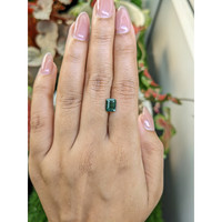 2.07 Ct. Bluish Green Sapphire from Madagascar Life Style