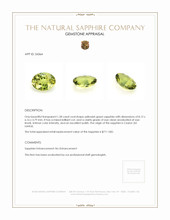 1.58 Ct. Yellowish Green Sapphire from Ceylon (Sri Lanka) Appraisal