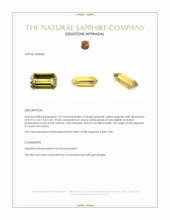 1.87 Ct. Greenish Yellow Sapphire from Ceylon (Sri Lanka) Appraisal