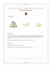 1.06 Ct. Yellow Sapphire from Ceylon (Sri Lanka) Appraisal