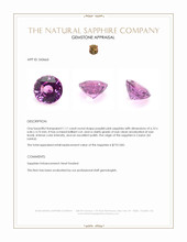 1.11 Ct. Purplish Pink Sapphire from Ceylon (Sri Lanka) Appraisal