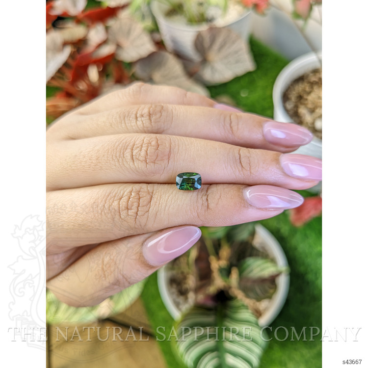 1.77 Ct. Bluish Green Sapphire from Ceylon (Sri Lanka)
