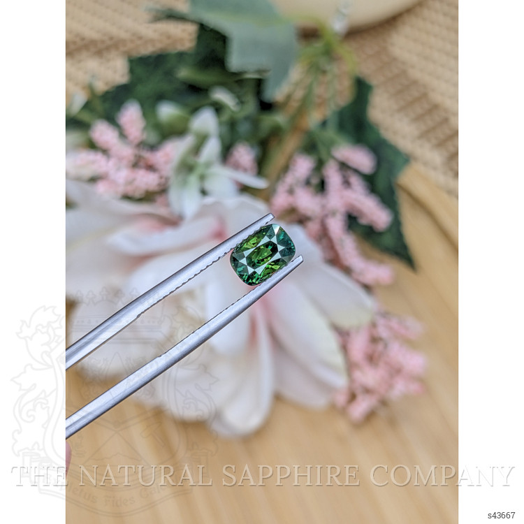 1.77 Ct. Bluish Green Sapphire from Ceylon (Sri Lanka)