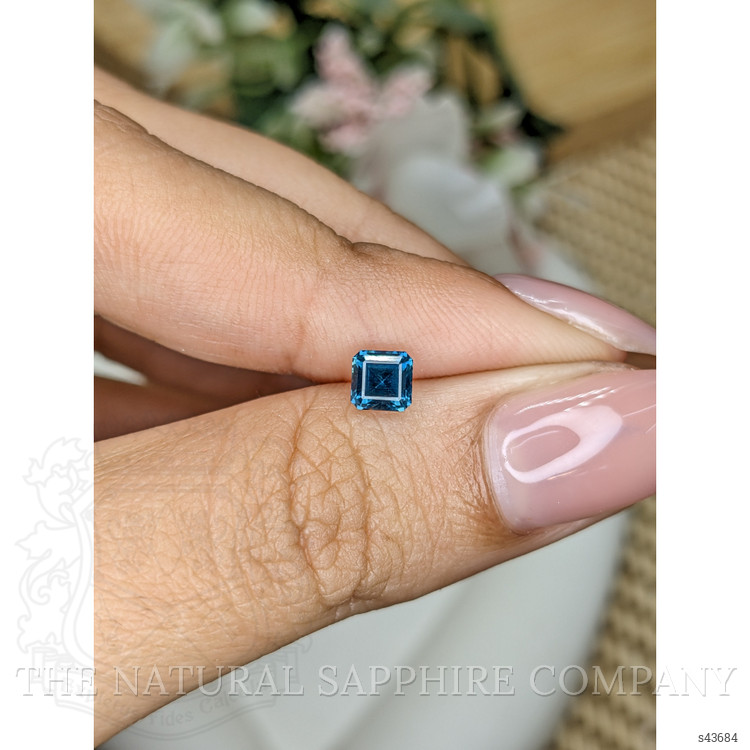 0.71 Ct. Greenish Blue Sapphire from Ceylon (Sri Lanka)