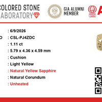 1.16 Ct. Yellow Sapphire from Ceylon (Sri Lanka) Scan Report