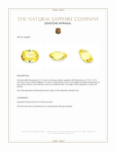 3.15 Ct. Yellow Sapphire from Ceylon (Sri Lanka) Appraisal