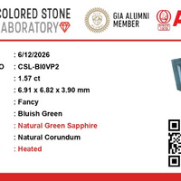 1.56 Ct. Bluish Green Sapphire from Ceylon (Sri Lanka) Scan Report