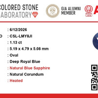 1.13 Ct. Blue Sapphire from Ceylon (Sri Lanka) Scan Report