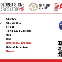 0.48 Ct. Blue Sapphire from Ceylon (Sri Lanka) Scan Report