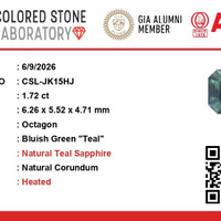 1.71 Ct. Bluish Green Sapphire from Ceylon (Sri Lanka) Scan Report
