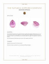 0.70 Ct. Purplish Pink Sapphire from Ceylon (Sri Lanka) Appraisal
