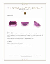 0.41 Ct. Purplish Pink Sapphire from Ceylon (Sri Lanka) Appraisal