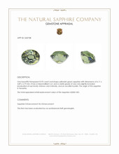 0.95 Ct. Yellowish Green Sapphire from Tanzania Appraisal