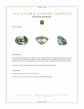 1.32 Ct. Yellowish Green Sapphire from Tanzania Appraisal
