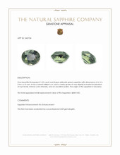 1.02 Ct. Yellowish Green Sapphire from Tanzania Appraisal