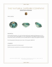 1.03 Ct. Bluish Green Sapphire from Tanzania Appraisal