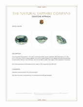 1.24 Ct. Bluish Green Sapphire from Tanzania Appraisal