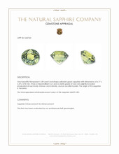 1.08 Ct. Yellowish Green Sapphire from Tanzania Appraisal