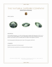 1.10 Ct. Green Sapphire from Tanzania Appraisal