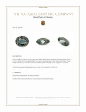 0.98 Ct. Bluish Green Sapphire from Tanzania Appraisal