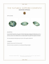 1.06 Ct. Bluish Green Sapphire from Tanzania Appraisal