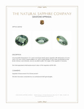 1.01 Ct. Bluish Green Sapphire from Tanzania Appraisal
