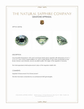 1.08 Ct. Bluish Green Sapphire from Tanzania Appraisal