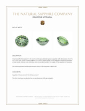 1.24 Ct. Yellowish Green Sapphire from Tanzania Appraisal