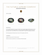 1.06 Ct. Color Change Sapphire from Tanzania Appraisal