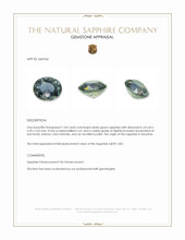 1.04 Ct. Bluish Green Sapphire from Tanzania Appraisal