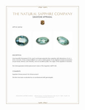 0.96 Ct. Greenish Blue Sapphire from Tanzania Appraisal