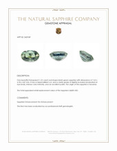 1.25 Ct. Bluish Green Sapphire from Tanzania Appraisal