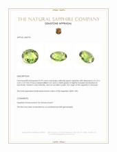 0.99 Ct. Yellowish Green Sapphire from Tanzania Appraisal