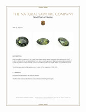1.06 Ct. Bluish Green Sapphire from Tanzania Appraisal