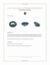 0.78 Ct. Bluish Green Sapphire from Tanzania Appraisal
