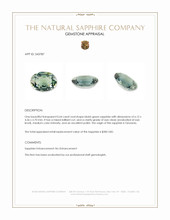 0.64 Ct. Bluish Green Sapphire from Tanzania Appraisal