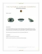 0.78 Ct. Bluish Green Sapphire from Tanzania Appraisal