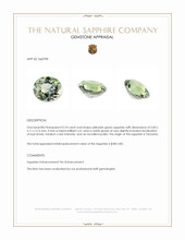 0.74 Ct. Yellowish Green Sapphire from Tanzania Appraisal
